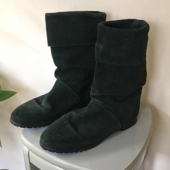 Lands end dark green boot fold over pull on - Picture 6 of 8